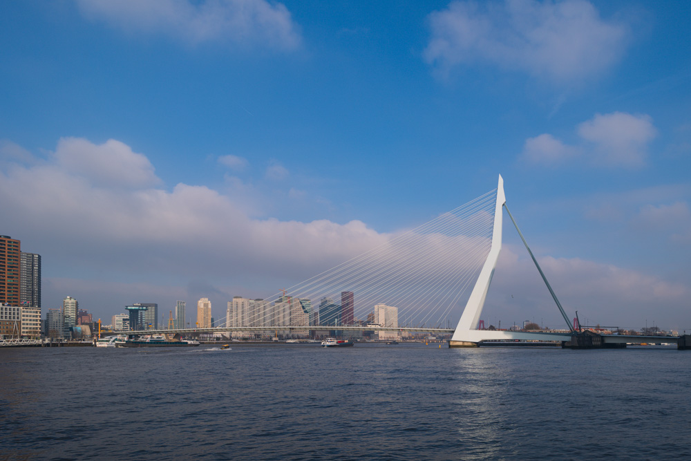 Erasmusbrug Rotterdam Maasboulevard Wilhelminakade Kop van Zuid